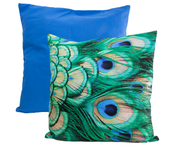 Housse de coussin, 45x45 cm, Plumes de paon