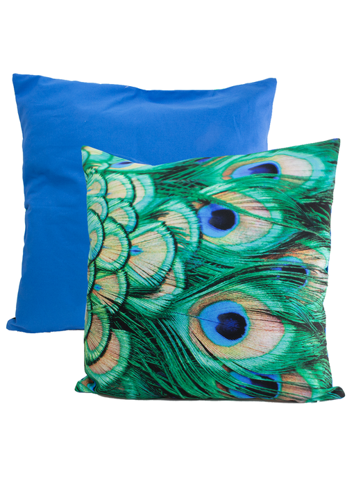 Cushion cover, 45x45 cm,  peacock feathers