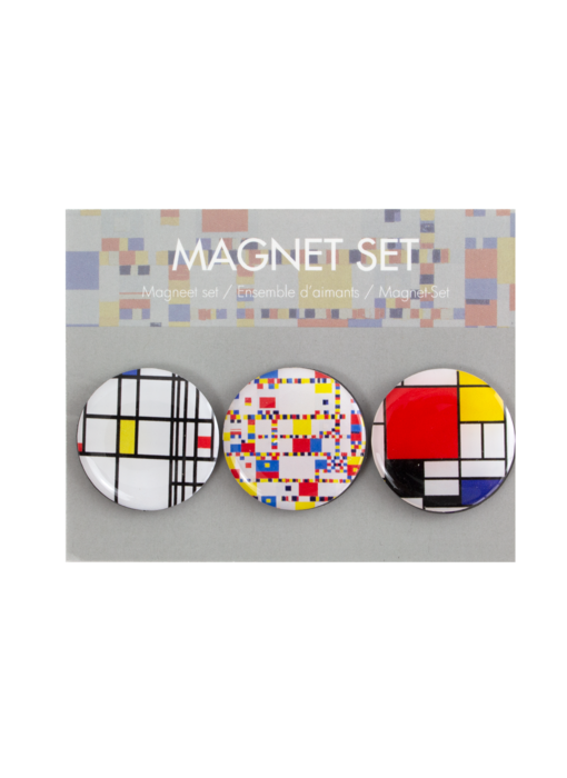 Set of 3 round magnets, Piet Mondrian