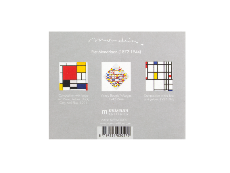 Lot de 3 aimants ronds, Piet Mondriaan