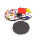 Set of 3 round fridge magnets, Piet Mondriaan