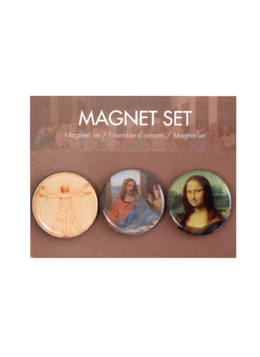 Set of 3 round magnets, Leonardo da Vinci