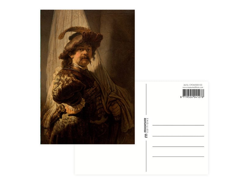 Postal, Rembrandt, el portador de la bandera