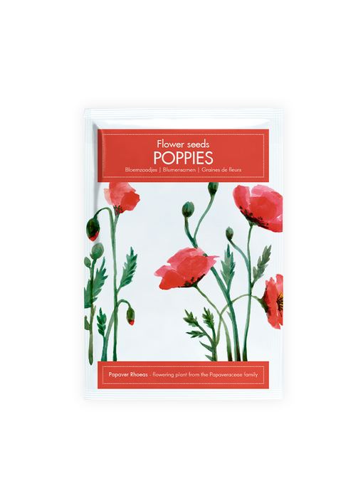 Postcard seed bag, Poppies
