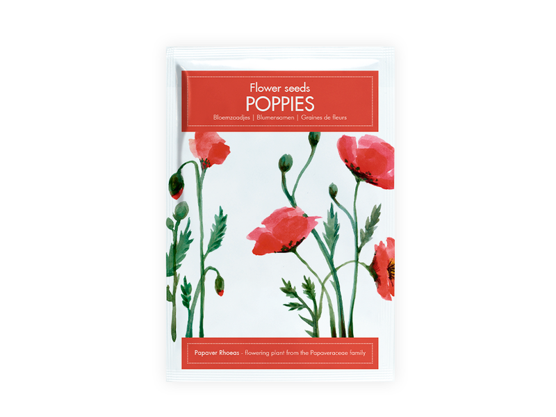 Carte postale avec graines, Coquelicots