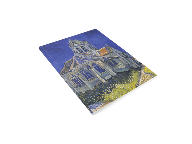 Softcover Kunst Skizzenbuch,  Kirche in Auvers-sur-Oise, Van Gogh