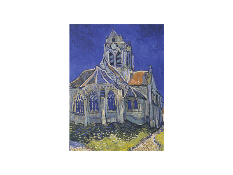 Softcover kunst schetsboek,  Van Gogh, Kerkje in Auvers-sur-Oise