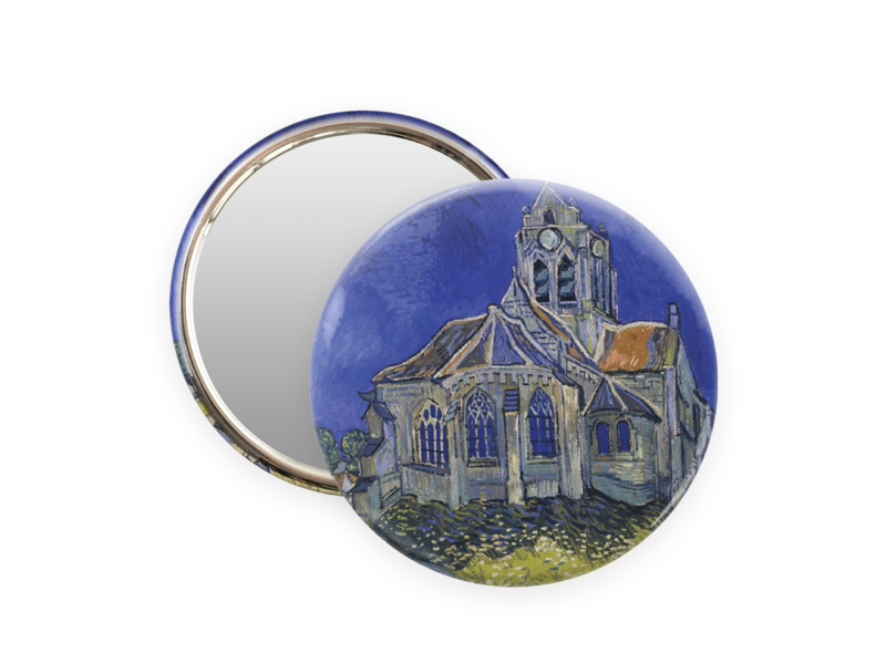 Espejo de bolsillo,  Ø 80 mm,  Iglesia en Auvers-sur-Oise, Van Gogh