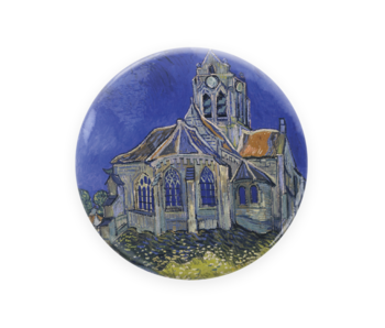 Miroir de poche,  Ø 80mm,  Van Gogh Église d'Auvers sur Oise