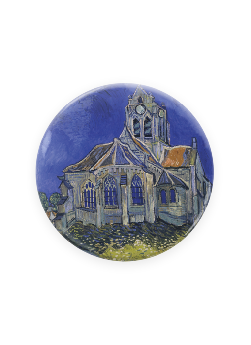 Spiegeltje, Ø 80 mm,  Van Gogh, Kerkje in Auvers-sur-Oise