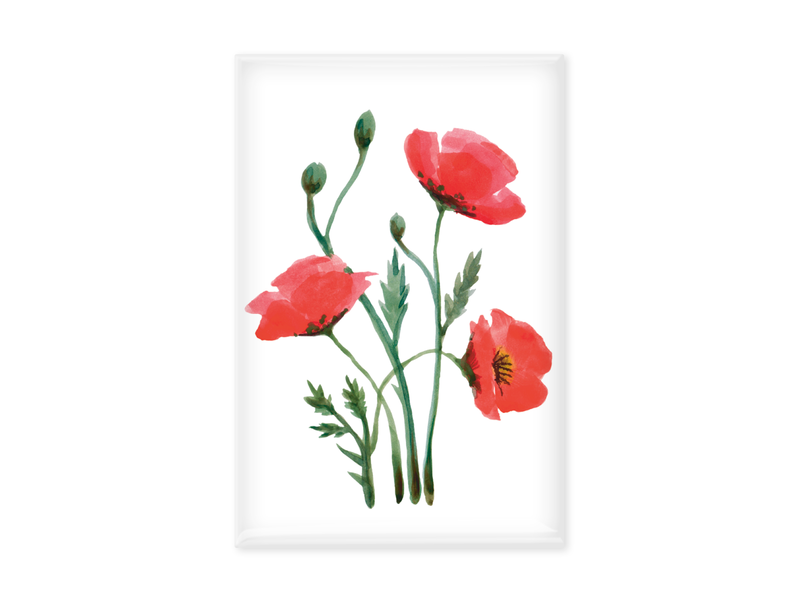 Magnet de réfrigérateur, Coquelicots