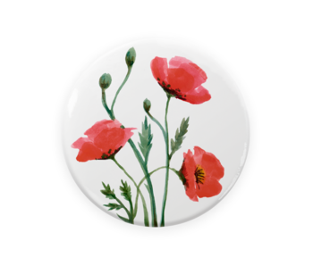 Pocket Mirror, Ø 80 mm, Poppies