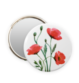 Miroir de poche,  Ø 80mm, Coquelicots