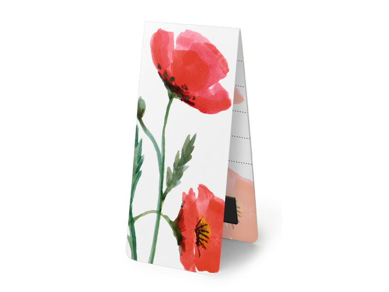 Marque-page magnétique,  Coquelicots