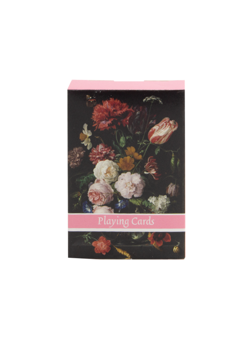 Playing cards, De Heem, Flower still life