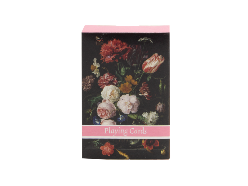 Playing cards W, De Heem, Vase with Flowers