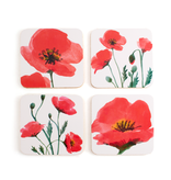 Dessous de verre, lot de 4, Coquelicots