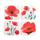 Coasters, set of 4, ECO, Poppies