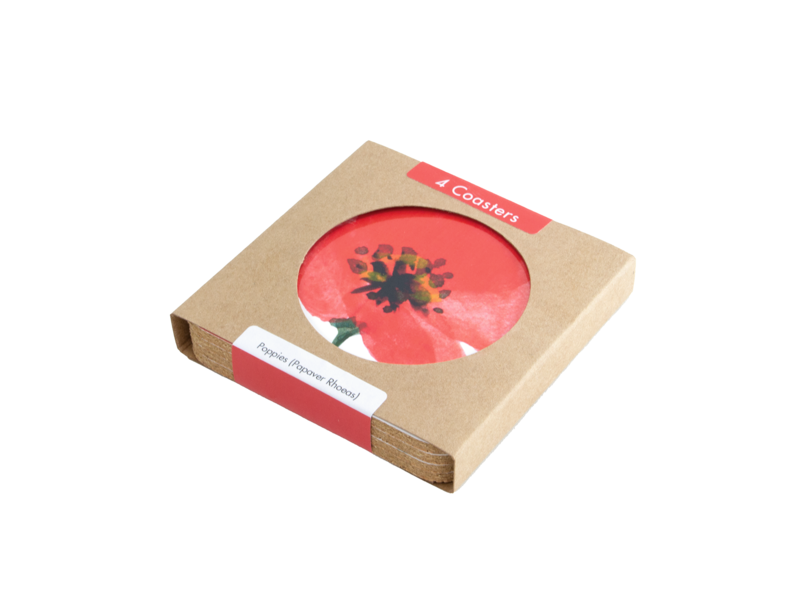 Coasters, set of 4, ECO, Poppies