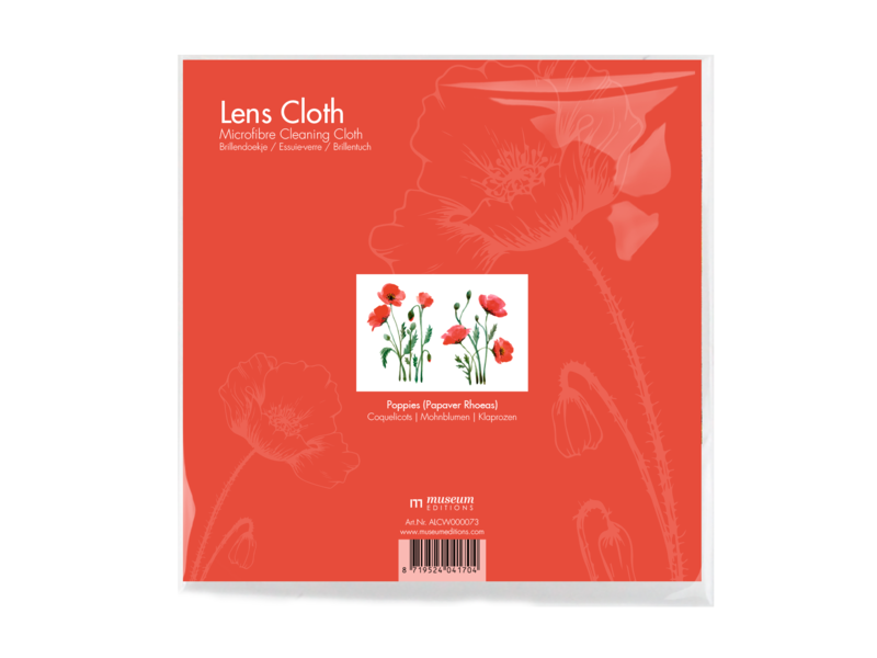 Lens cloth, 18x18 cm, Poppies