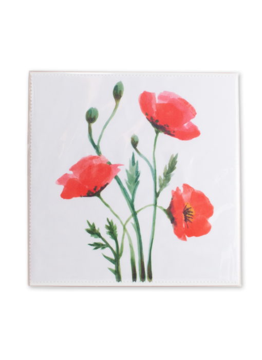 Lens cloth, 18x18 cm, Poppies