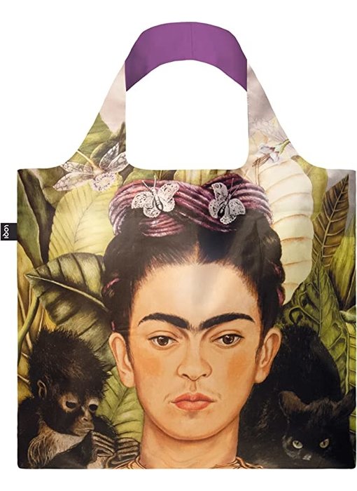 Shopper foldable , Frida Kahlo, Potrait with humming Bird