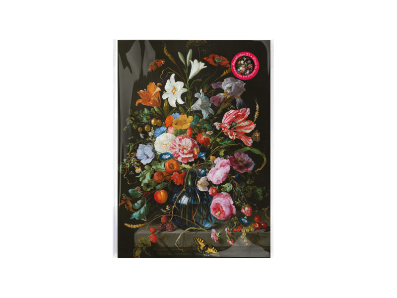 Reproduction A4, De Heem, Vase with Flowers