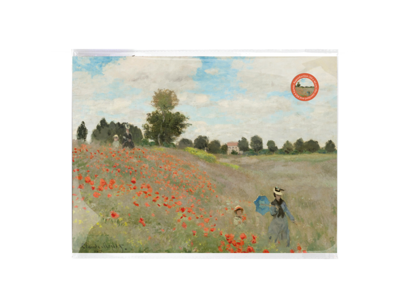 Mini  Poster A3,  Monet, Veld met klaprozen