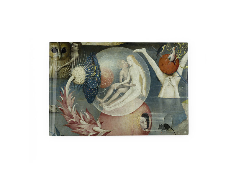 Koelkast magneet, Tuin der Lusten, Jheronimus Bosch, Figuren in bubbel