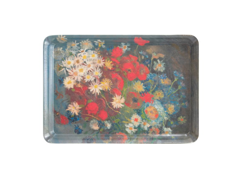 Serviertablett Mini, Van Gogh, Stillleben mit Feldblumen und Rosen