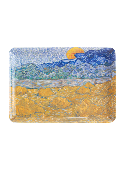 Dienblaadje mini , 21 x 14 cm, Van Gogh, Landschap met korenschelven en opkomende maan