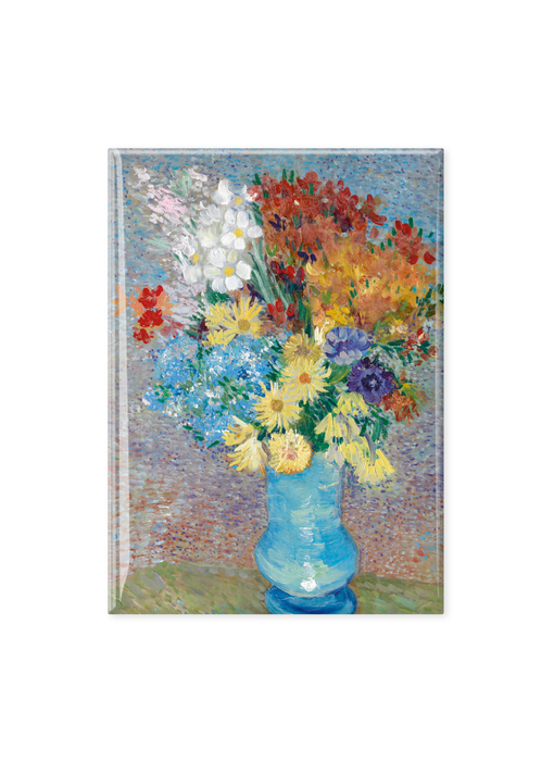 Koelkastmagneet XL, Van Gogh, Bloemen in een blauwe vaas