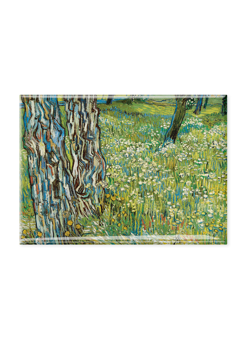 Fridge magnet XL, Van Gogh, Tree trunks in the grass