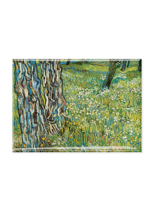 Kühlschrankmagnet XL, Van Gogh, Tree trunks in the grass