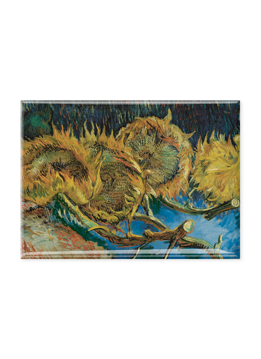 Koelkastmagneet XL, Van Gogh, Vier uitgebloeide zonnebloemen