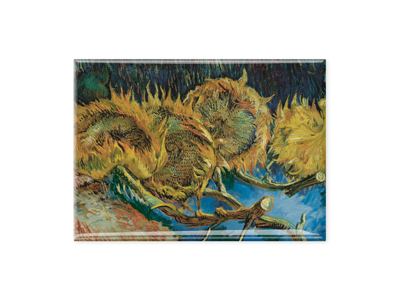 Koelkastmagneet XL, Kröller Müller,  Vincent van Gogh, Vier uitgebloeide zonnebloemen