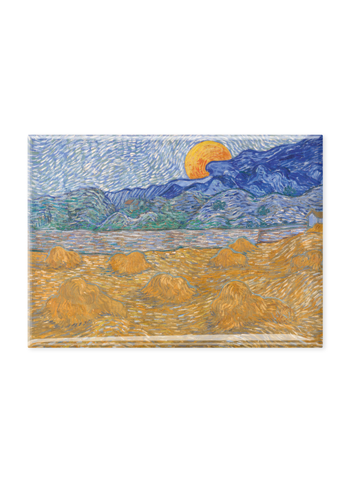 Fridge magnet XL, Van Gogh, Landscape with wheat sheaves and rising moon