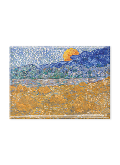 Imán de nevera XL, Van Gogh, Landscape with wheat sheaves and rising moon