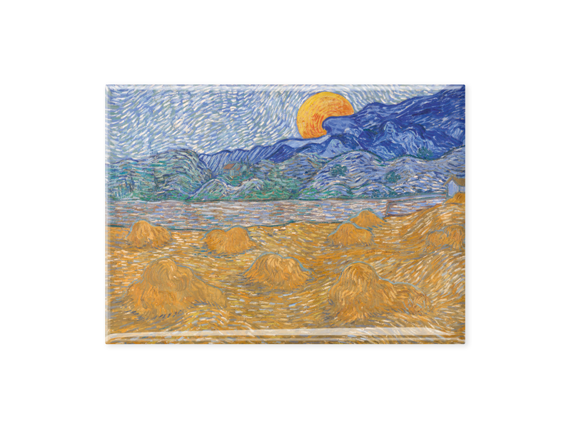 Imán de nevera XL, Kröller Müller,  Vincent van Gogh, Landscape with wheat sheaves and rising moon