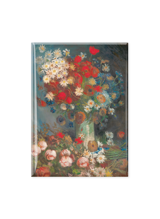 Fridge magnet XL, Van Gogh, Still life with meadow flowers and roses