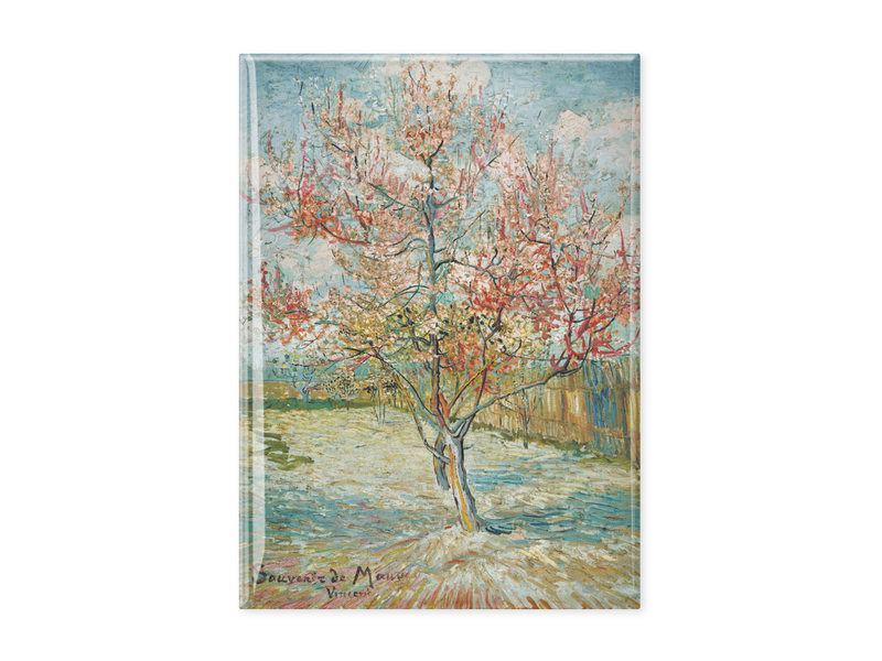 Imán de nevera XL, Kröller Müller,  Vincent van Gogh, Pink peach trees (Souvenir)