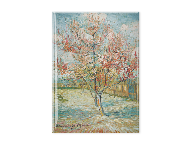 Kühlschrankmagnet XL, Kröller Müller,  Vincent van Gogh, Pink peach trees (Souvenir)