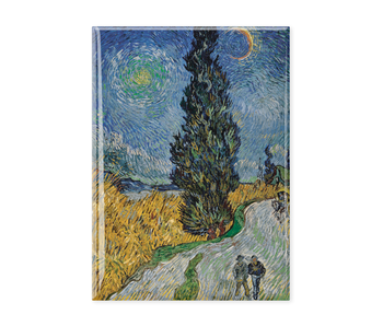 Imán de nevera XL, Van Gogh, Camino rural en Provenza por la noche