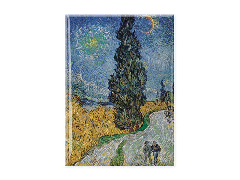 Imán de nevera XL, Kröller Müller,  Vincent van Gogh, Camino rural en Provenza por la noche