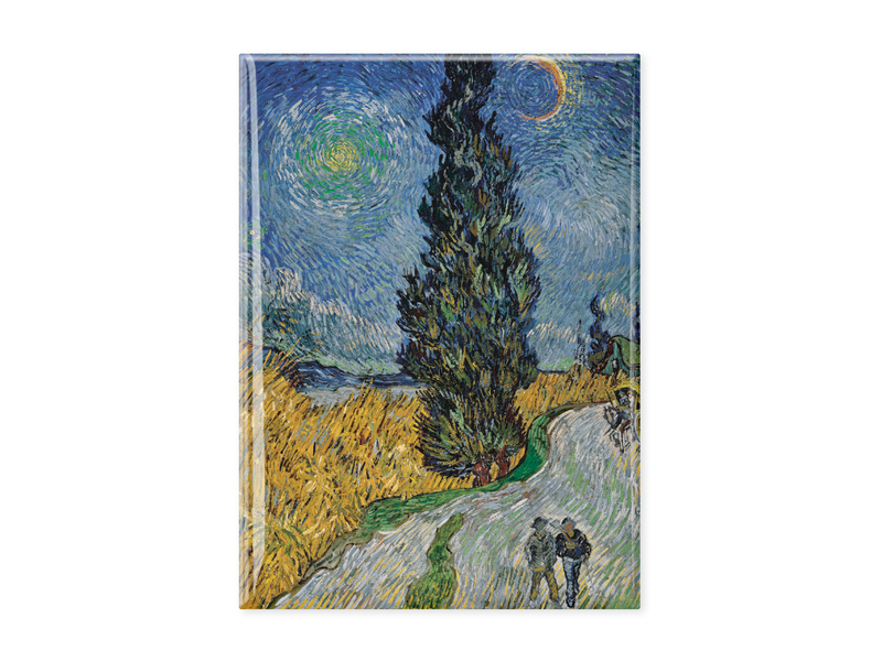 Kühlschrankmagnet XL, Kröller Müller,  Vincent van Gogh, Landstraße in der Provence bei Nacht