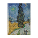 Magnet pour frigo XL, Van Gogh, Route de campagne en Provence de nuit
