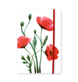 Cuaderno de tapa blanda, A5, Amapolas