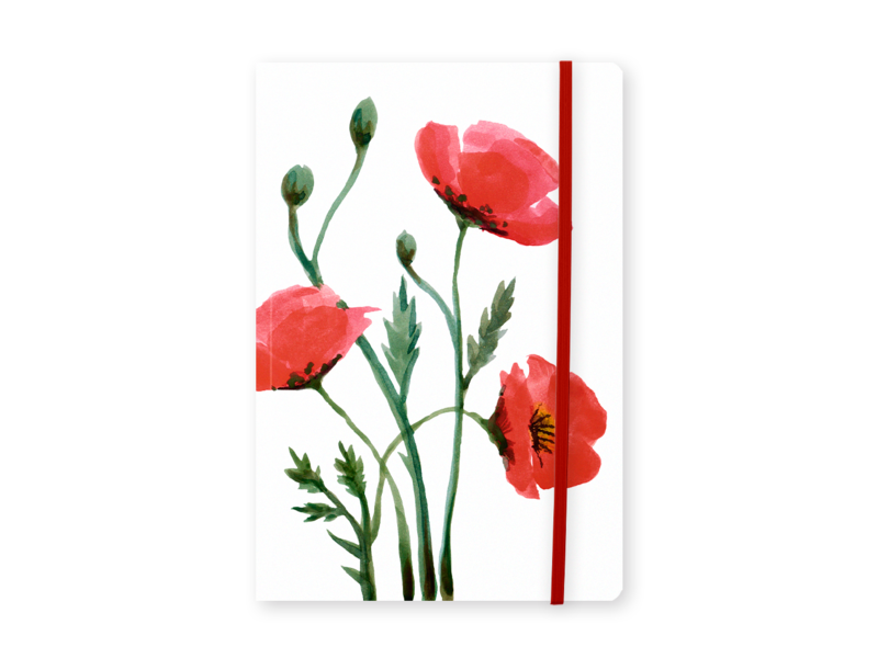 Softcover Books A5 , Poppies