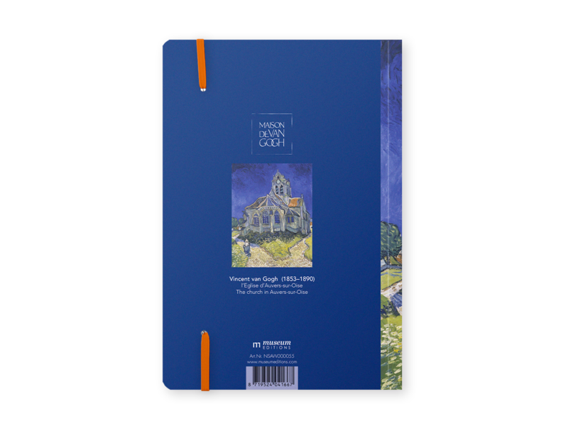 Softcover Book A5,  Van Gogh, Church in Auvers sur Oise