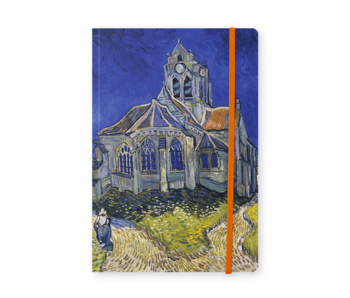 Softcover notitieboekje, A5,  Van Gogh, Kerkje in Auvers-sur-Oise